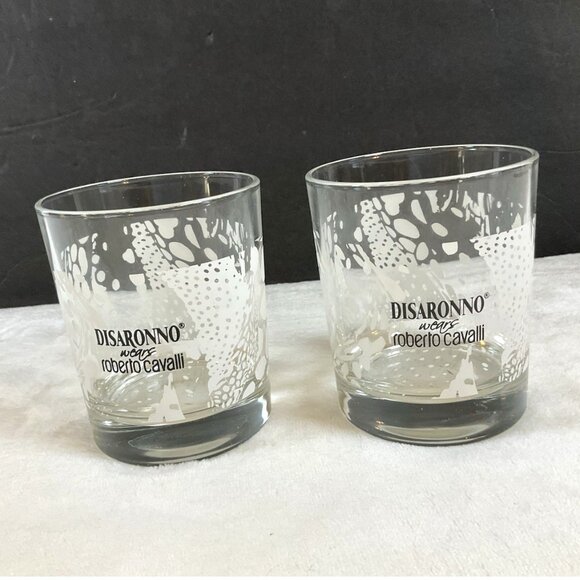 (2) Disaronno Wears‎ Roberto Cavalli Glasses Highball Whiskey Bourbon Rocks - Picture 1 of 10